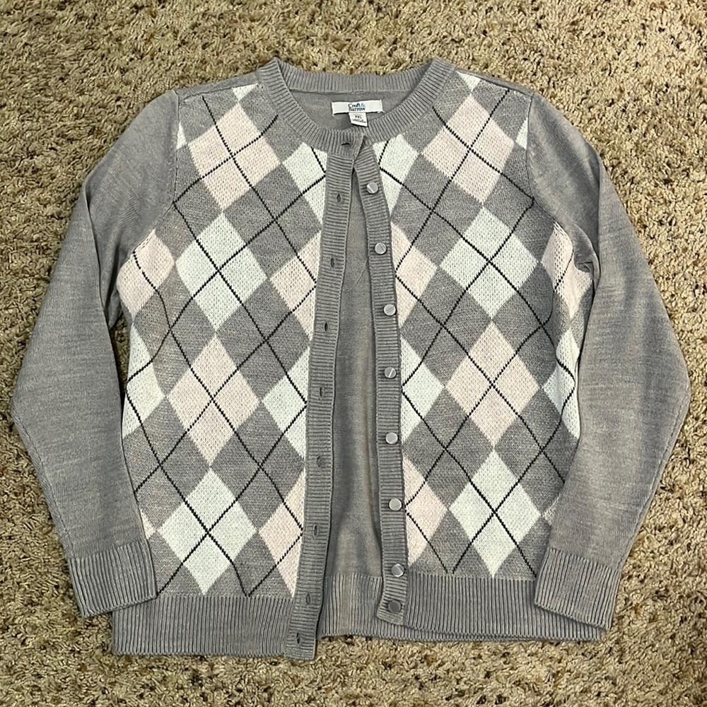 Croft & Barrow | PXS | Diamond Pattern | Button Up | Cardigan |